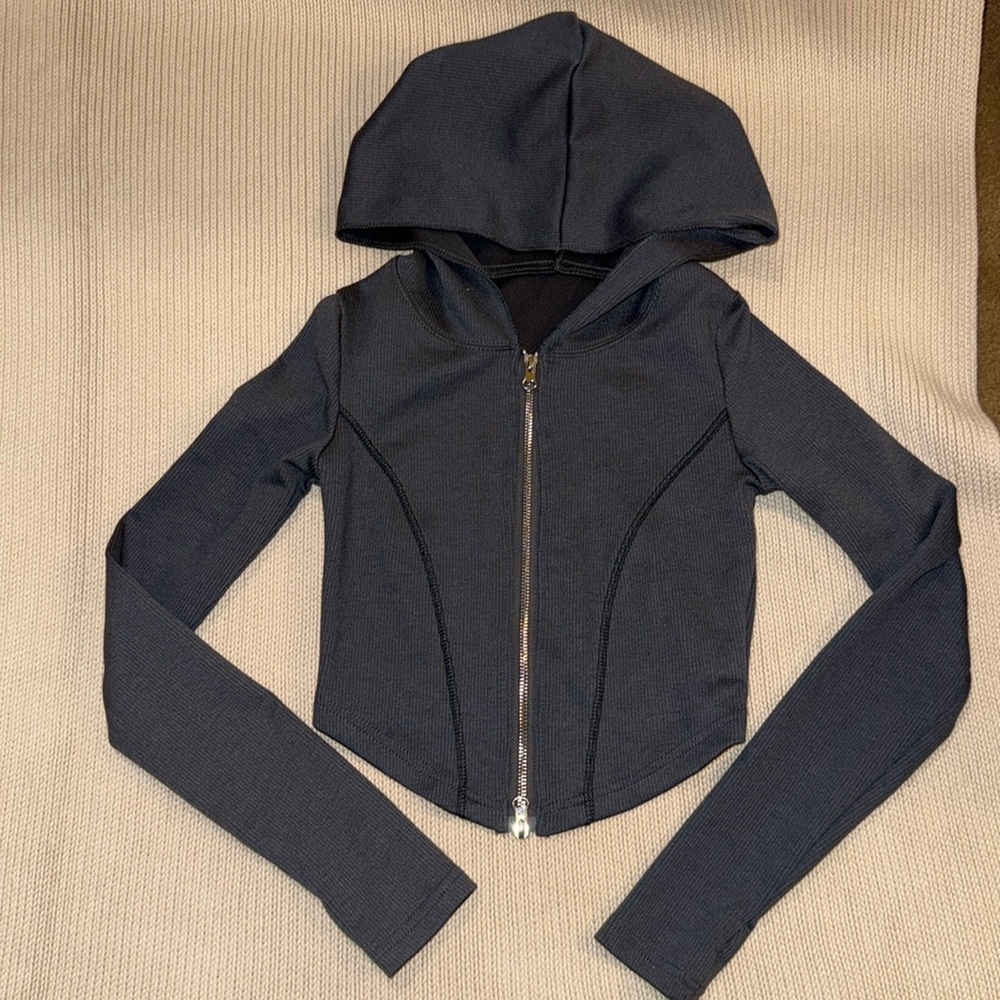 Dazy Bodycon Zip Up Hoodie